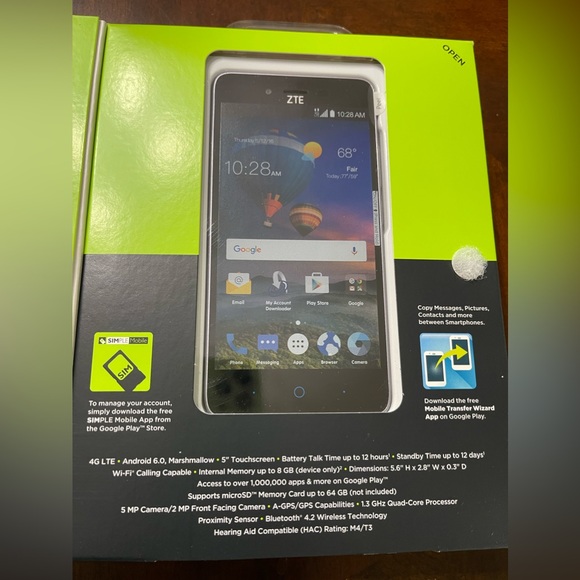 Simple Mobile TMobile, ZTE smartphone, cell phone - Picture 3 of 11